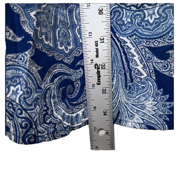 Lauren Ralph Lauren Dress BLUE Paisley Button Down Shirt Dress Oversized SMALL - Picture 6 of 12